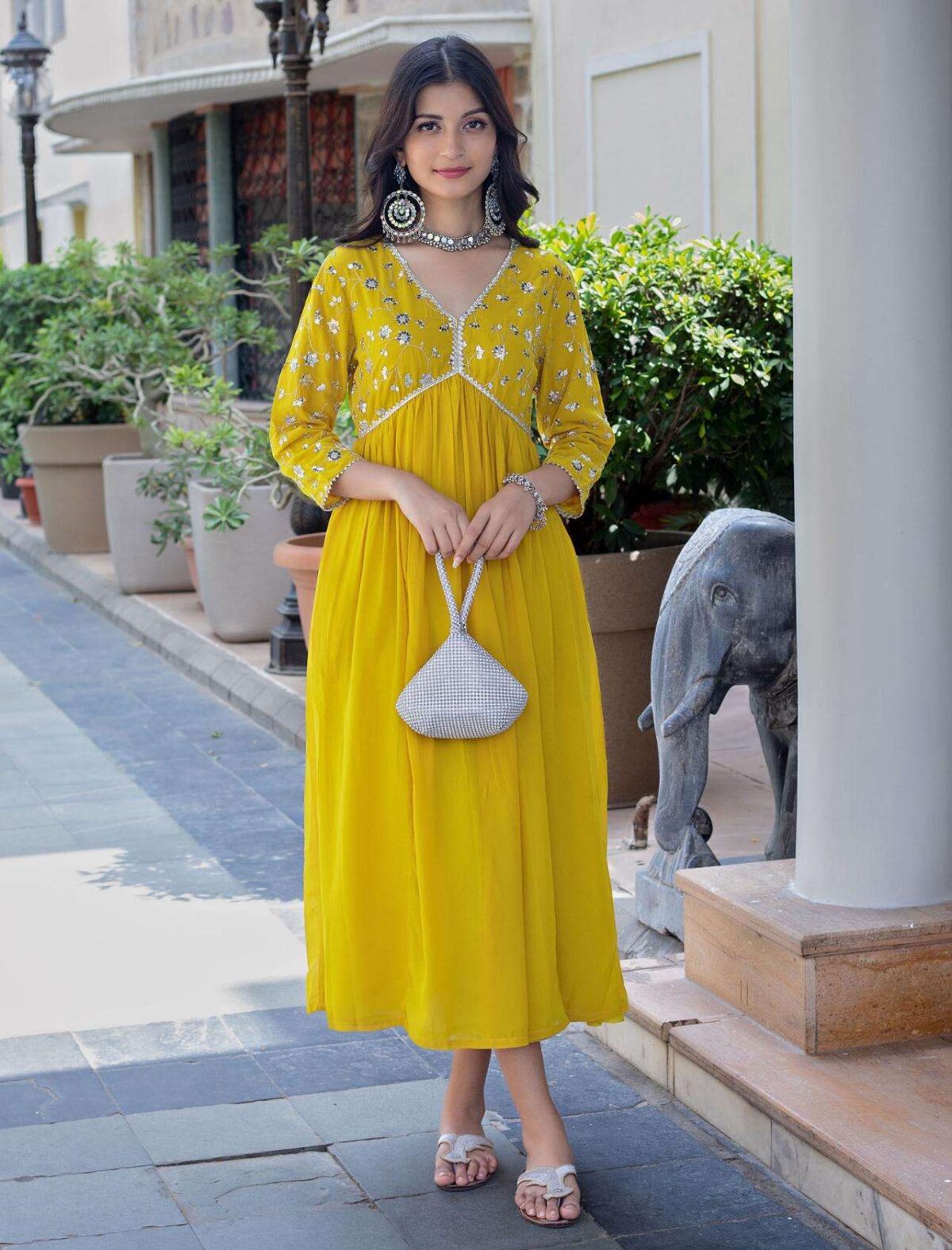 3-Piece Cotton Kurta Set for Women ? Kurta, Palazzo & Dupatta(XL) - Image 5